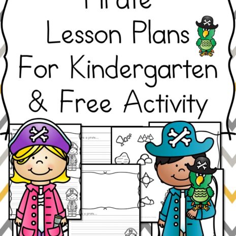 Pirate Lesson Plans -with free Make a Pirate hat and Pirate map activity. Pirate Lesson Plans for Kindergarten help to teach the p sound and the ar controlled vowel sound. Pirate book recommendations included.