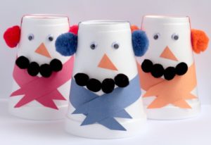 Enjoy winter indoors with these cute, easy and fun Styrofoam Snowman Crafts. ..So easy, even a preschool or kindergarten student can do!