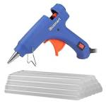 Blusmart Mini Hot Glue Gun with 25 Pieces Melt Glue Sticks, 20 Watts Blue High Temperature Glue Gun for DIY Craft Projects and Repair Kit