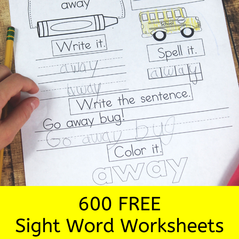 600 Free Sight Word Worksheets