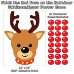 Stick the Red Nose on the Reindeer Stickamajigger Poster Game - Restickable Reusable