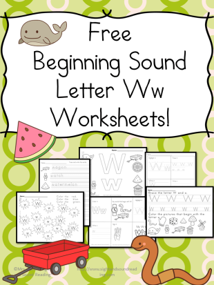 Beginning Letter Sound Worksheets -The Letter W