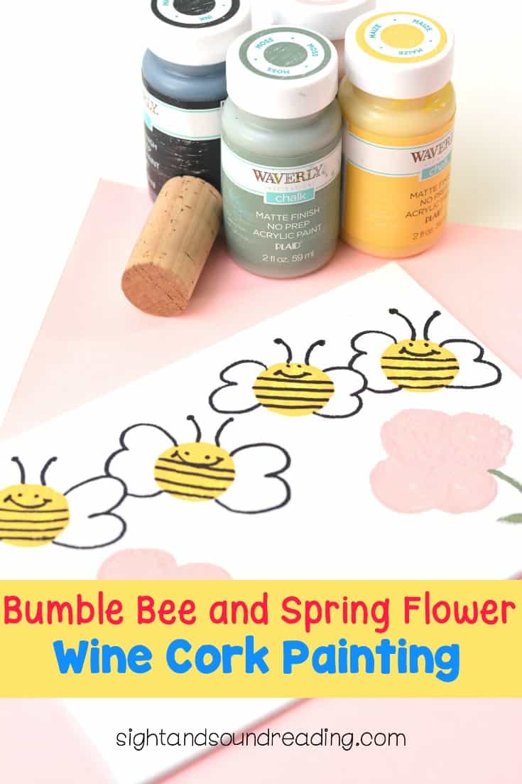 Today I would like to share the Bumble Bee and Spring Flower Wine cork Painting with you and your little ones. I found this craft is so adorable that will improve the mood and atmosphere.