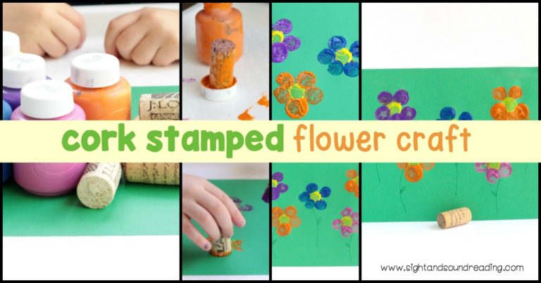 Cork Stamped Flower Craft