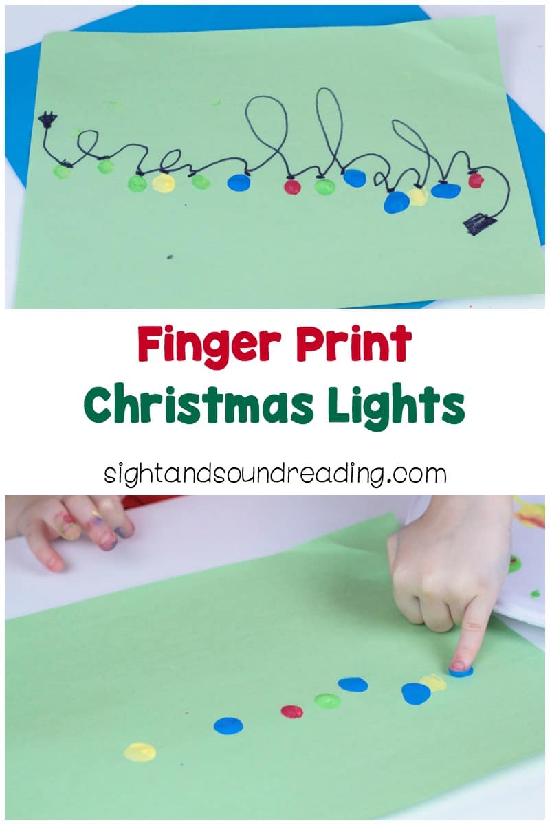 If you’re looking for a festive craft that doesn’t take long, look no further! The finger print Christmas lights craft is a fun one.