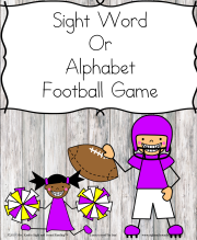 Sight Word Football game for Kindergarten