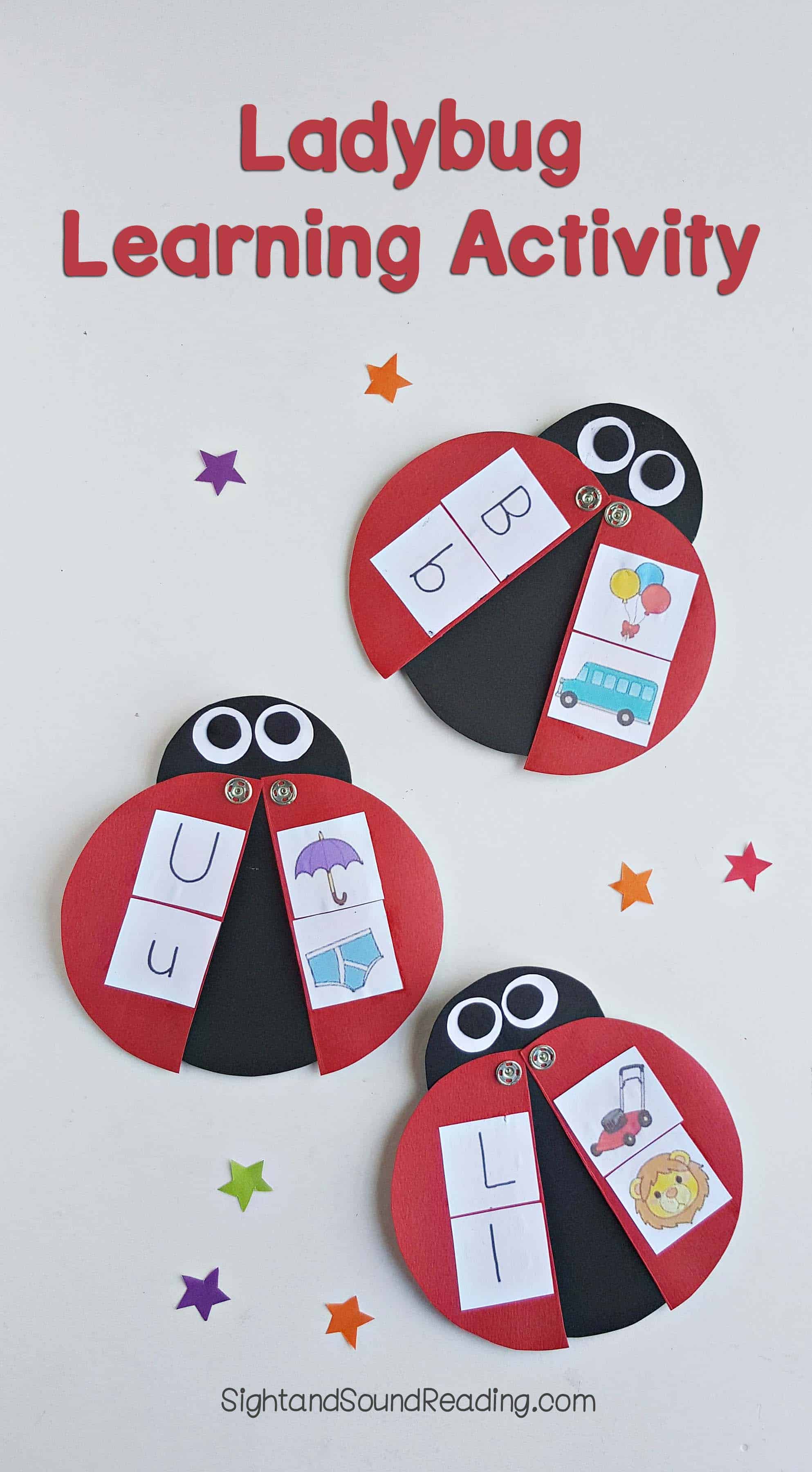 Today I am going to share ladybug learning activity tools for kids to get more familiar with some facts they learn. The example pictures here show some upper and lower case letters for children to memorize. You can use other facts, such as multiplication and addition as well.