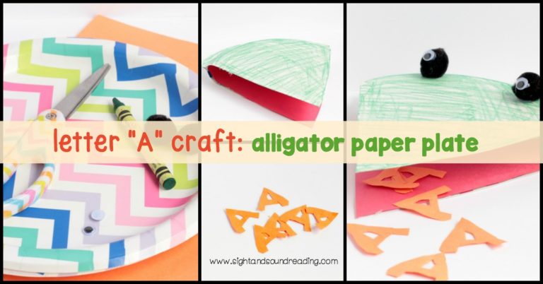Letter A Craft: Alligator Paper Plate