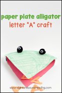 This super simple and fun Letter A Craft is for alligator paper plate. It will help children remember the sound for letter A.