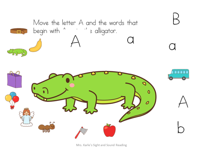 Beginning Sound/Letter/Phonics Practice for Kindergarten Google Classroom