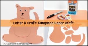 Letter K Craft Kangaroo Paper Craft