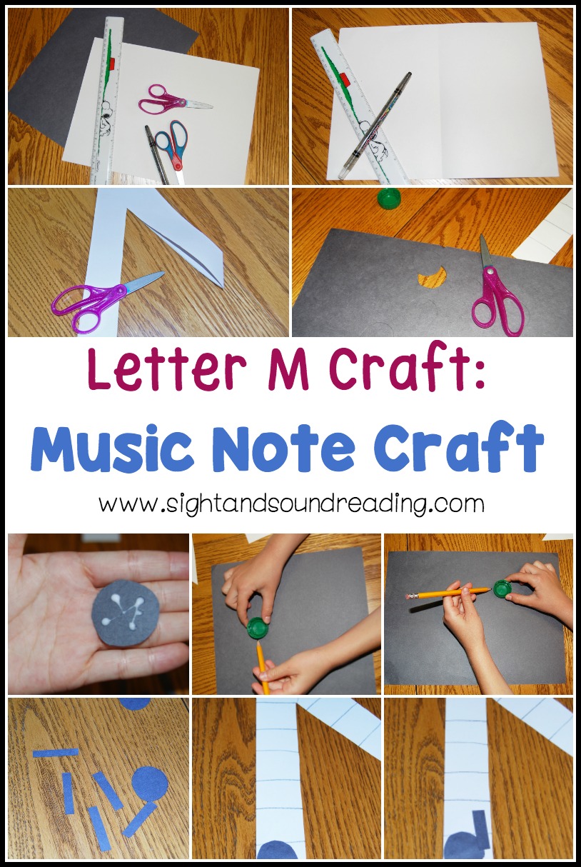 Music begins with the letter M. We are going to make a Letter M Craft: Music Note Craft to teach the letter m sound in a fun way.