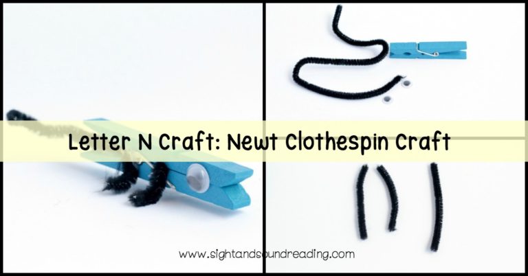 Letter N Craft: Newt Clothespin Craft