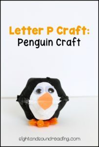 This Letter P craft: Penguin Craft is easy enough for kindergarten children, and it just takes a few recycled materials to put together.