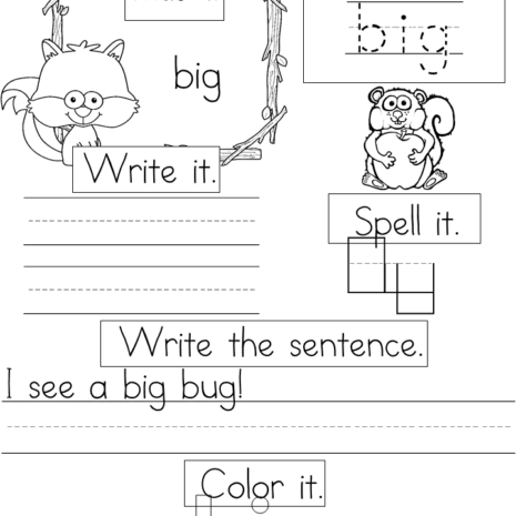 Sample Sight Word Worksheets