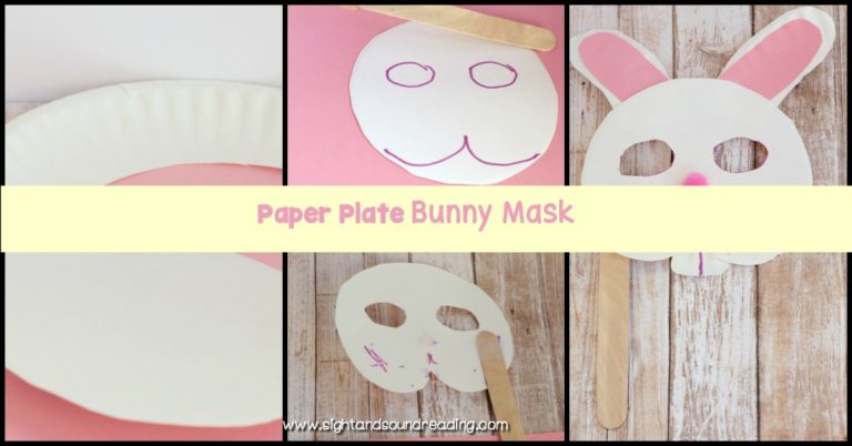 Bunny Craft for Preschool:  Paper Plate Bunny Mask