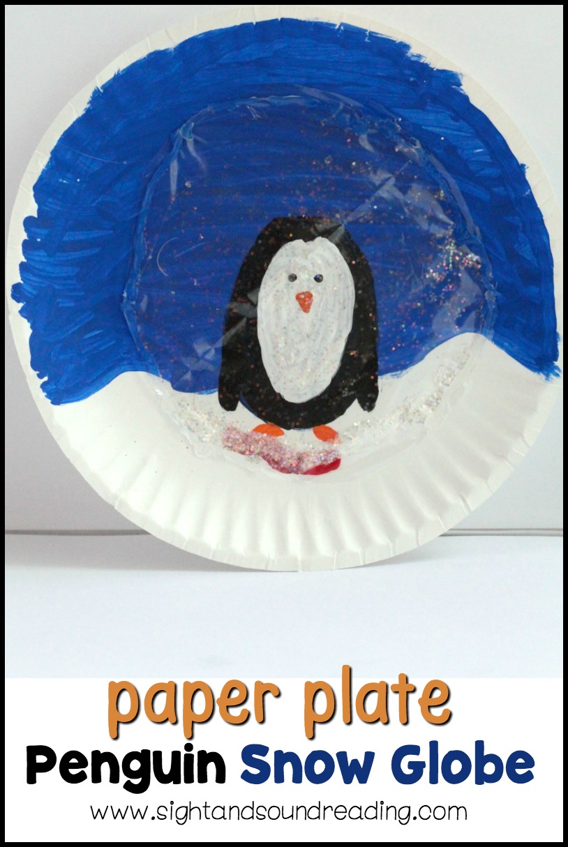 Instead of playing with dangerous and messy snow globes, kids can make their own paper plate penguin snow globe using a paper plate and some craft supplies!
