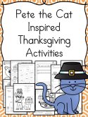 Pete the Cat inspired Thanksgiving activities