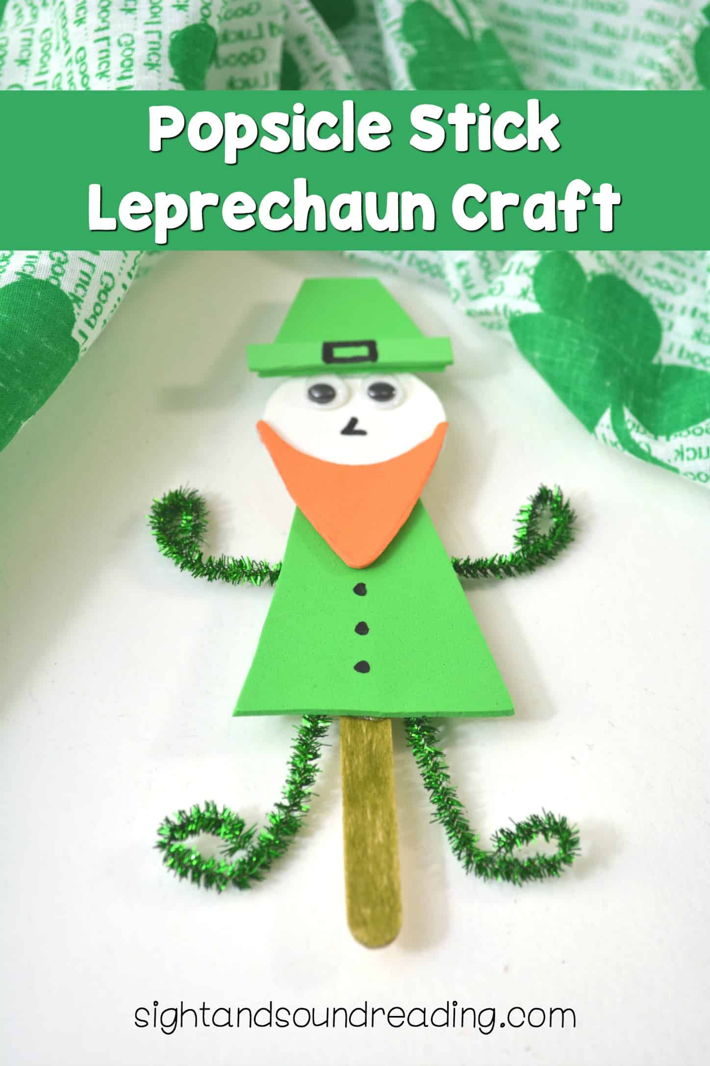 As St. Patrick's Day is in the corner, today I would like to share a very cute popsicle stick Leprechaun craft for you to have some fun with children welcoming St. Patrick's Day. This adorable craft is great to display around. You might also make some variation out of it.