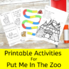 Put me in the Zoo Activities
