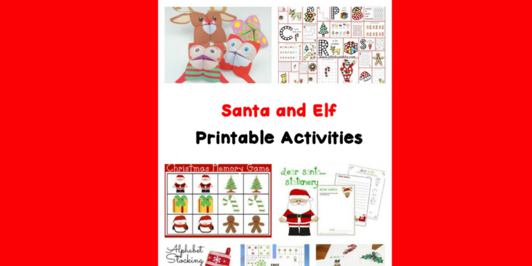 Santa and Elf Worksheets for Kids