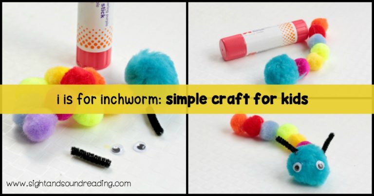 Short Letter I craft: Inchworm Pom Pom