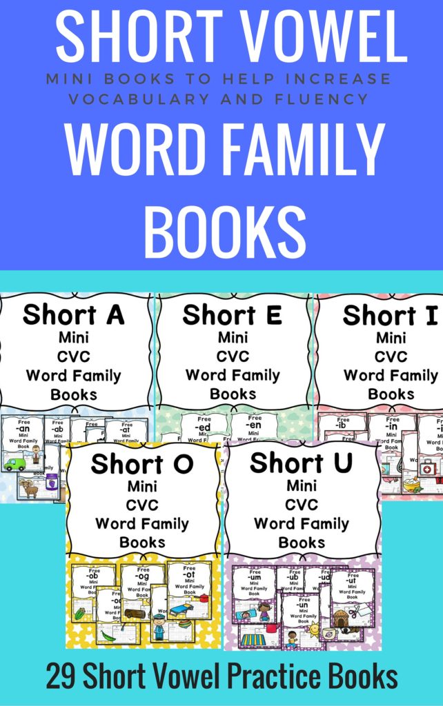 Short Vowel word family books: A bundle of mini-books to help teach short vowel word families