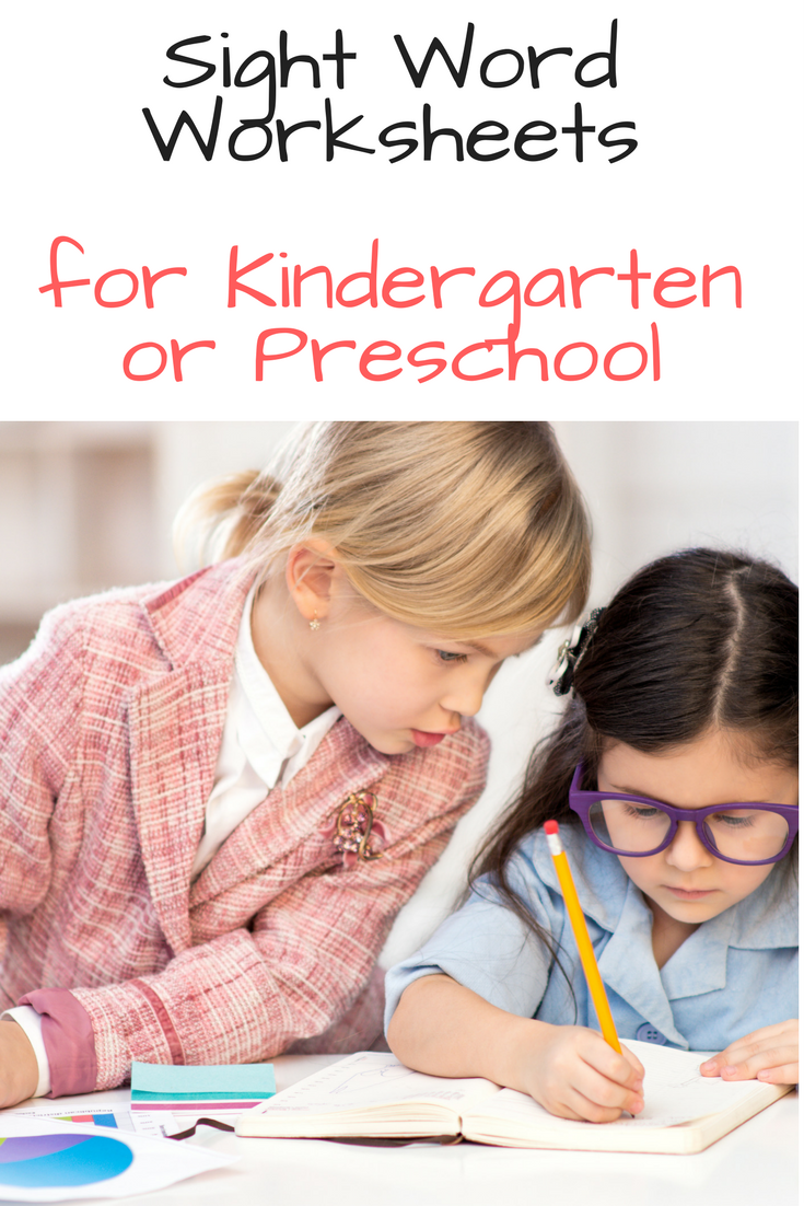 Sight Word Worksheets for Preschool or Kindergarten -Fun, interactive and rigorous!