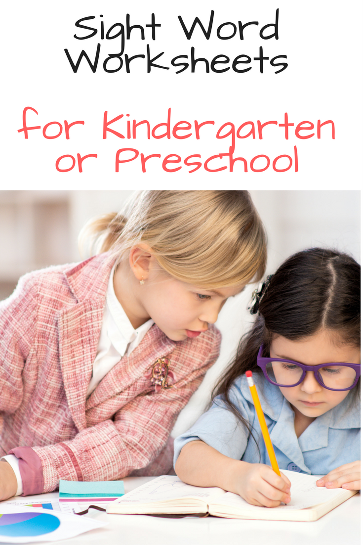 Sight-word-worksheets Sight Word Worksheets for Preschool or Kindergarten -Fun, interactive and rigorous!
