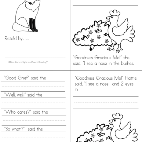 Hattie and the Fox sequencing activities