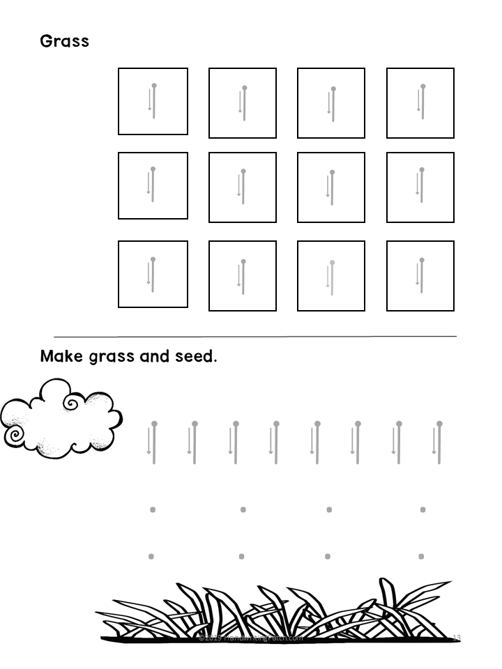 Seeds and grass writing patch