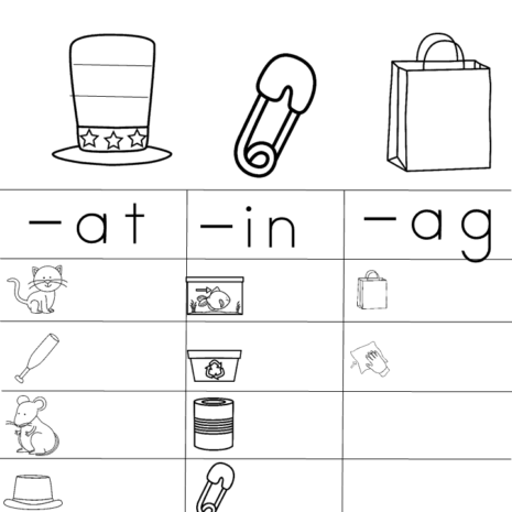 Fun word family worksheets to celebrate a Dr. Seuss birthday party