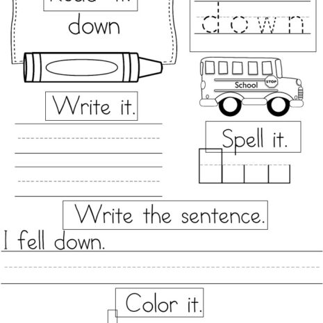 Kindergarten Sight Word Worksheets