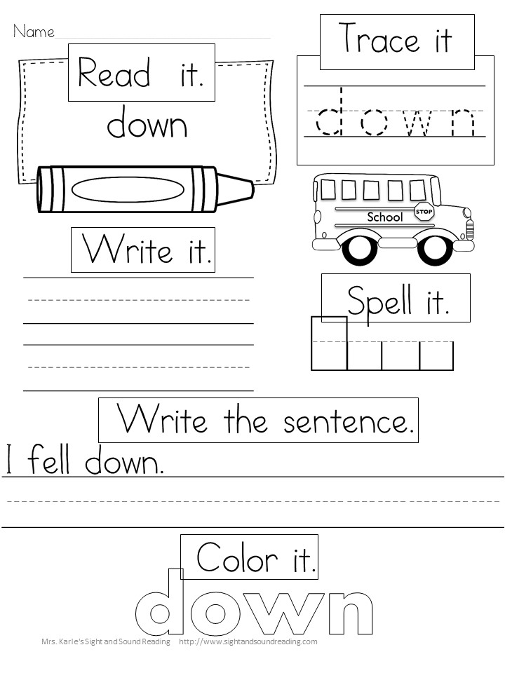 600 School fun Sight Word worksheets