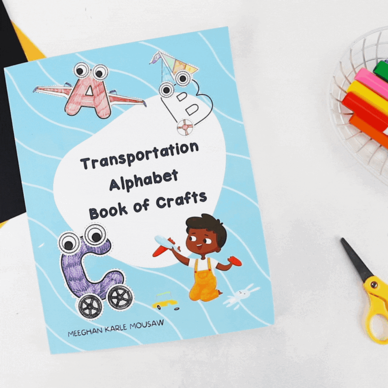 Transportation Alphabet Book of Crafts: Help children learn the alphabet with cut and paste alphabet crafts from A-Z