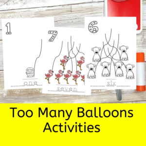 Too Many Balloons -activities for the Catherine Mathias book