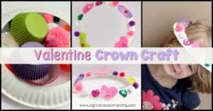 Little kids will love making these Valentine's Day crown craft to wear through all their Valentines celebrations or just for fun.