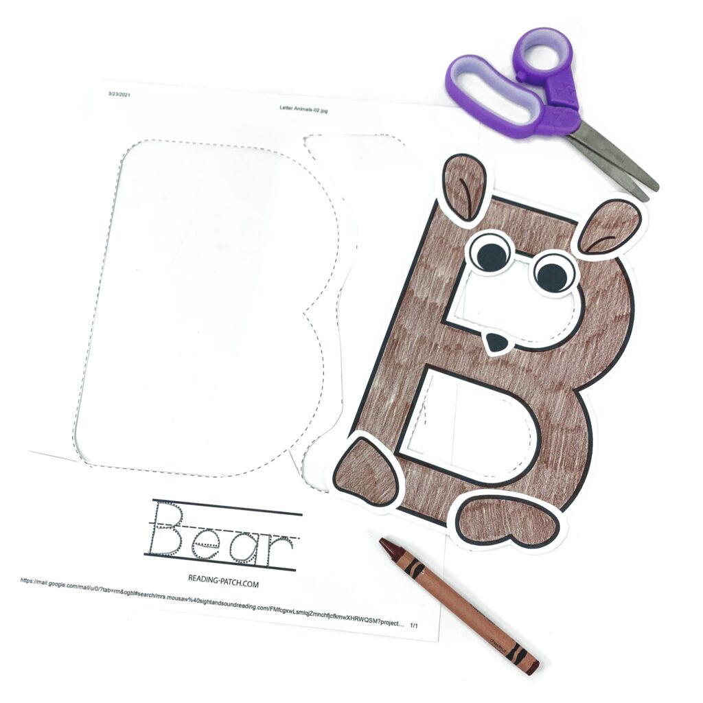 Letter B Animal Alphabet Craft