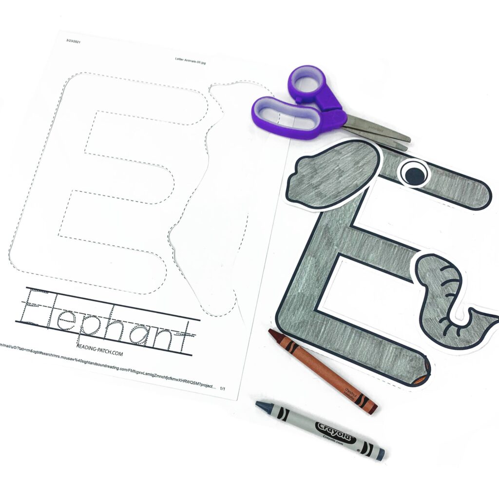 Letter E Animal Alphabet Craft
