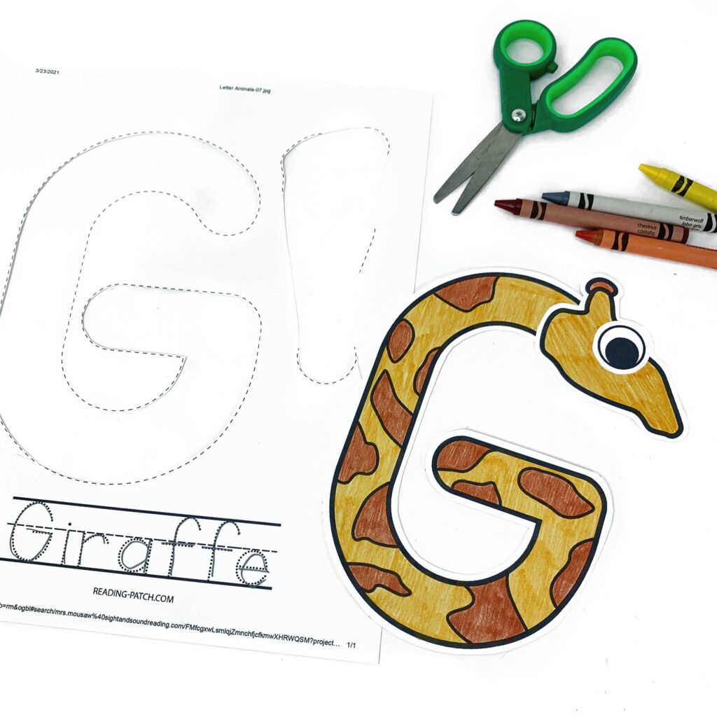 Letter G Animal Alphabet Craft