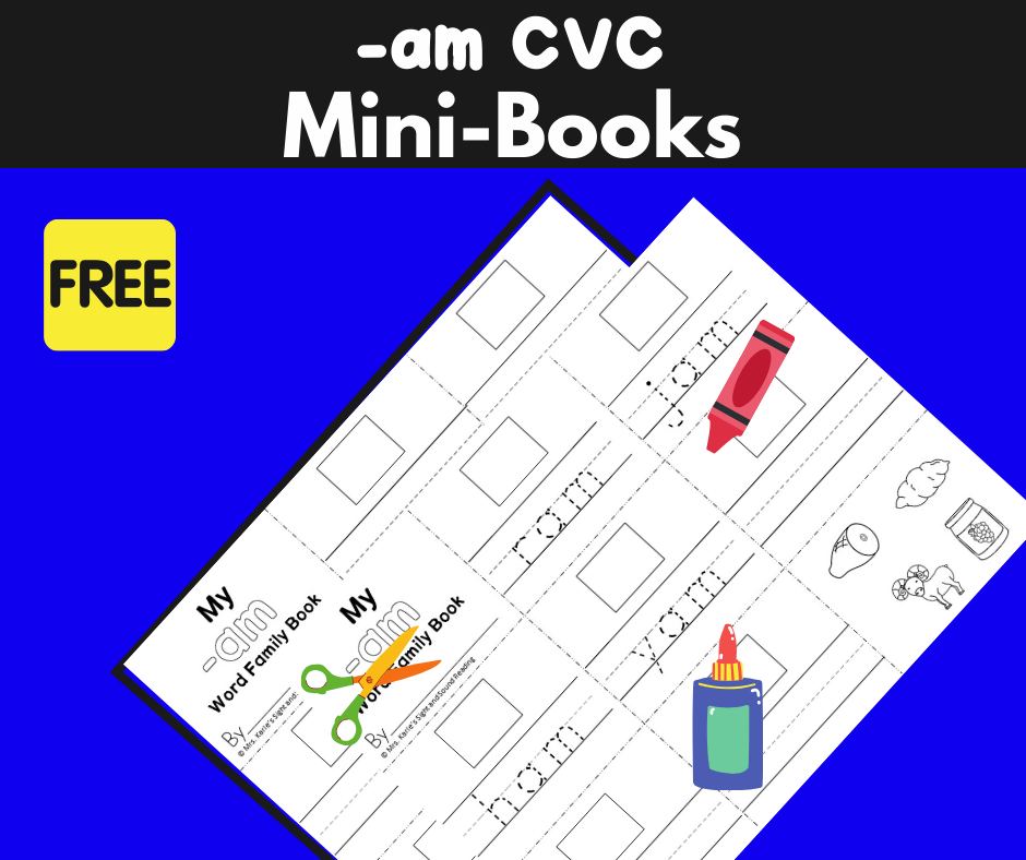 2 Free CVC AM family Worksheets to Teach Phonics