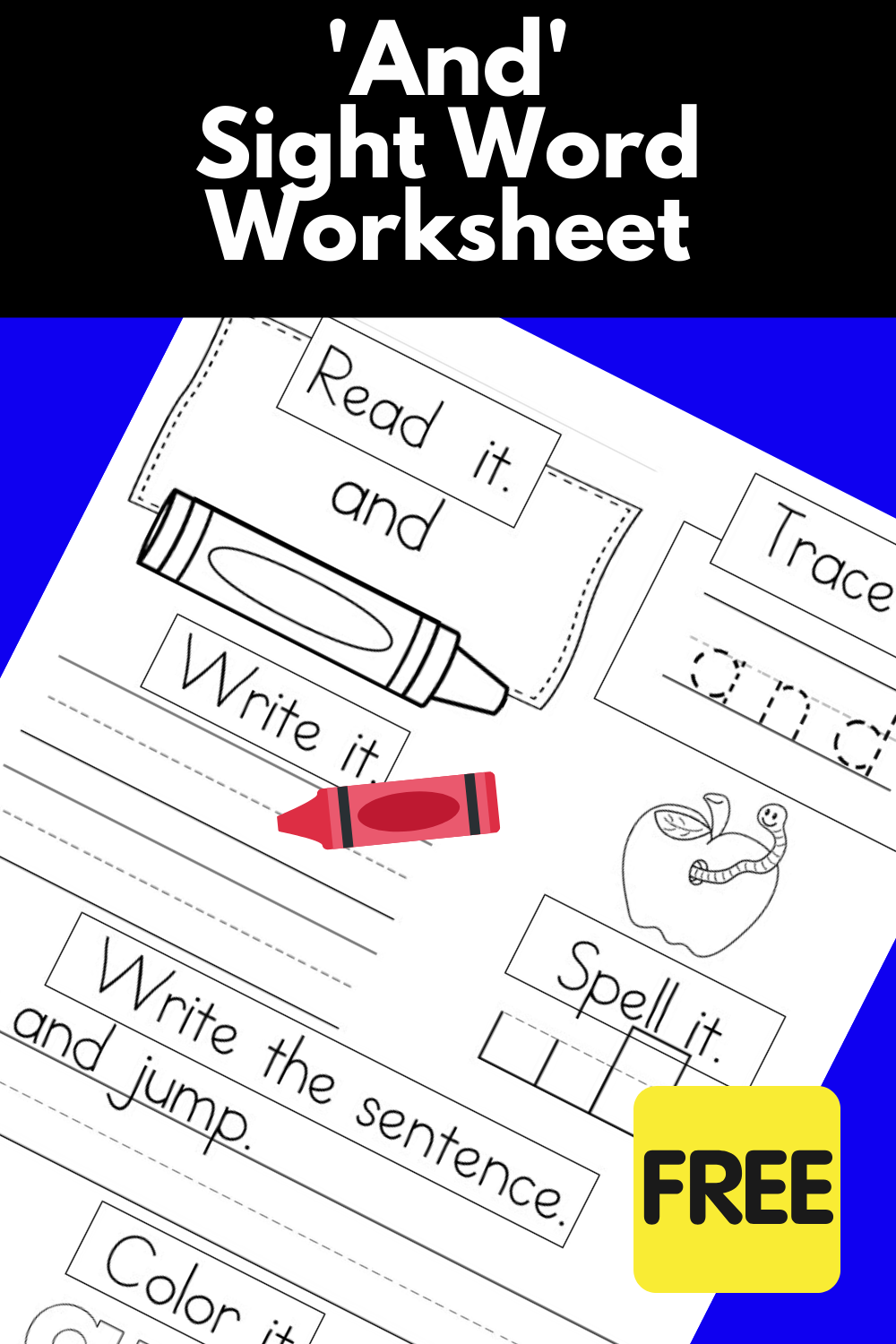 And Sight Word Worksheet Title