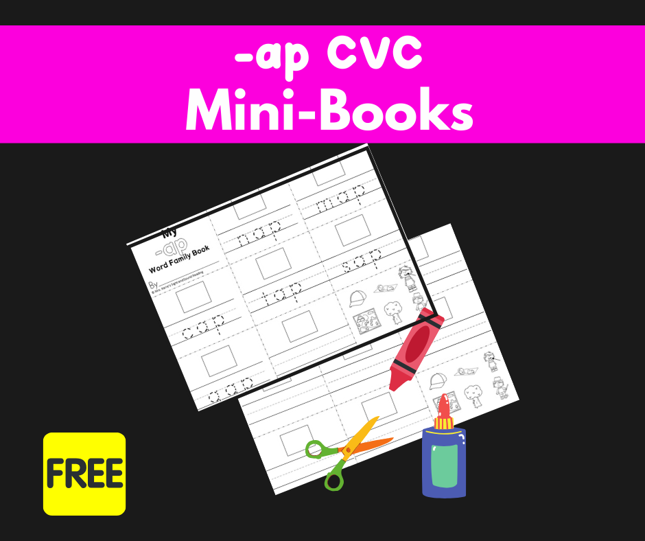 2 Free AP CVC Worksheets to Teach Word Families