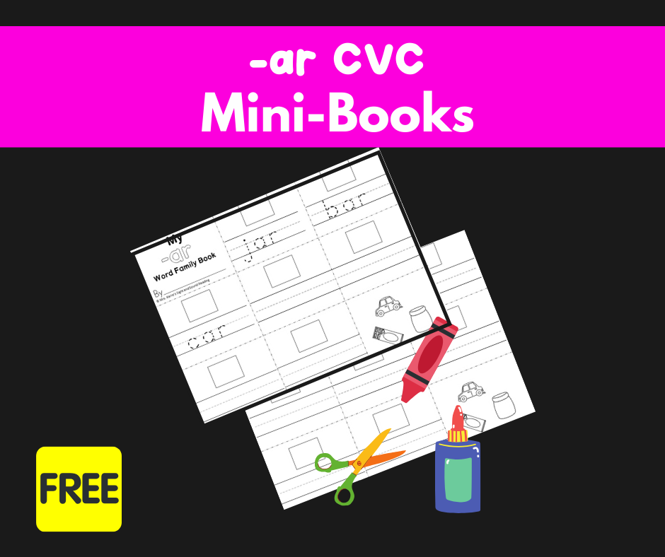 2 Free CVC AR Family Worksheets-Build a Minibook!