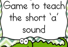 Alligator game to teach the short A sound for preschool or Kindergarten