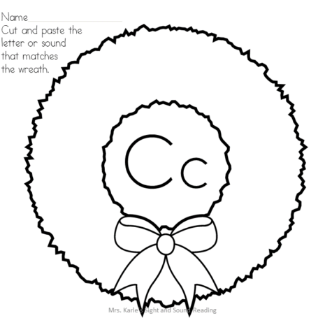 Christmas Beginning Sound Worksheets for preschool or kindergarten