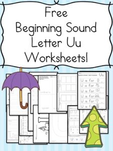 beginning sound u worksheets free