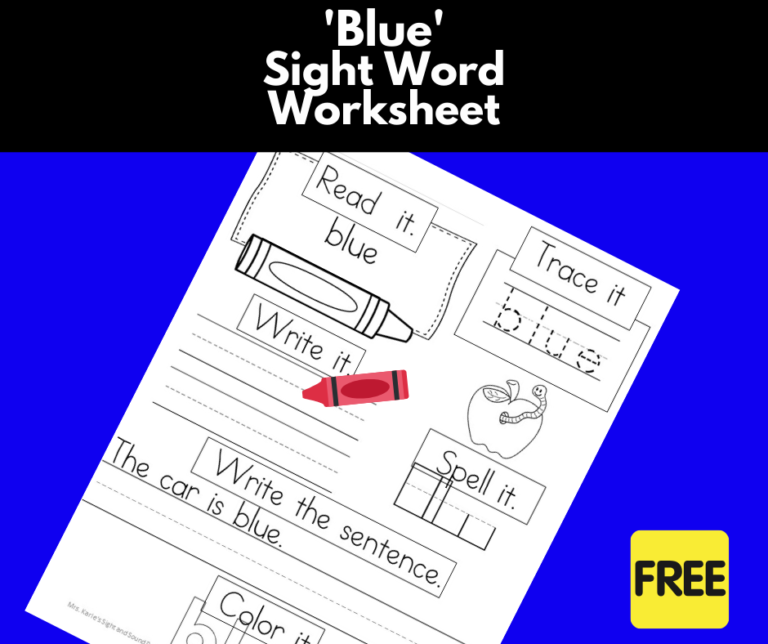 “Big” Sight Word Worksheet -Free and Easy Download!
