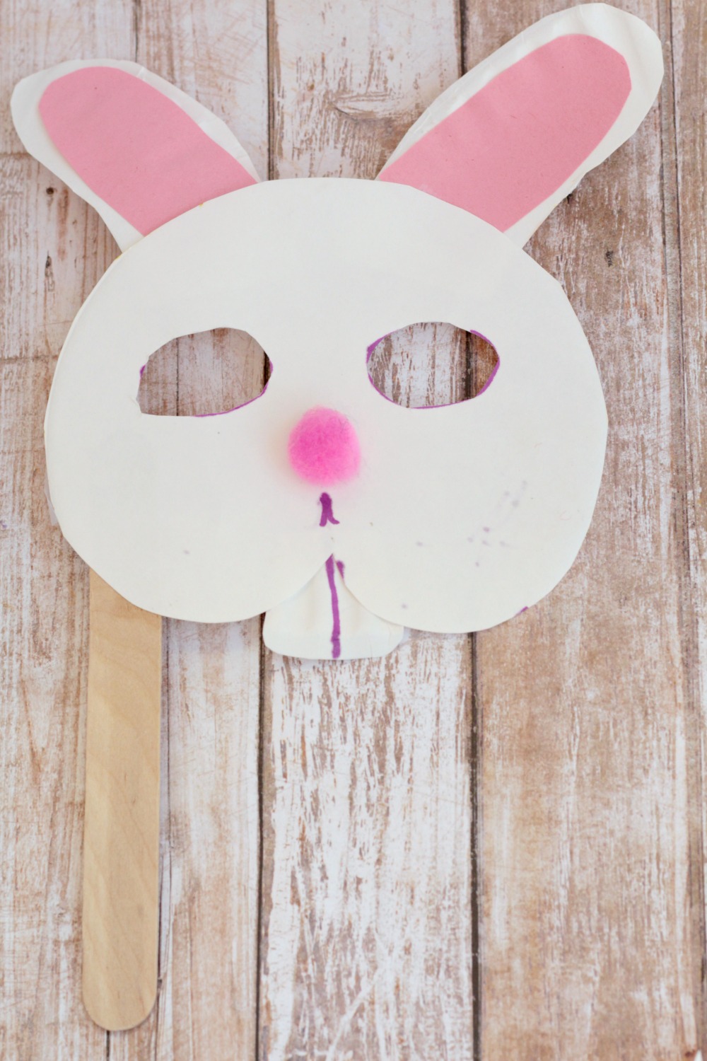 Spring is around the corner, celebrate it by making paper plate bunny mask! This mask needs a craft, a stick, a paper plate, and construction paper.