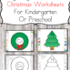 Christmas Beginning Sound Worksheets for preschool or kindergarten